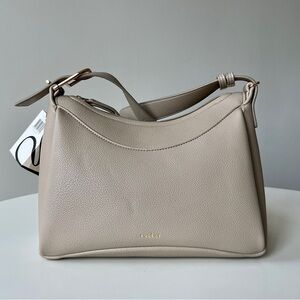Polene Beige Leather Shoulder Bag